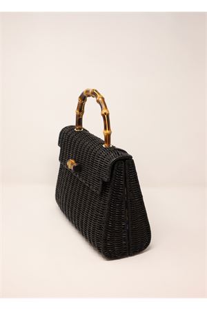 Mini handbag with bamboo handle Laboratorio Capri | 110NERO